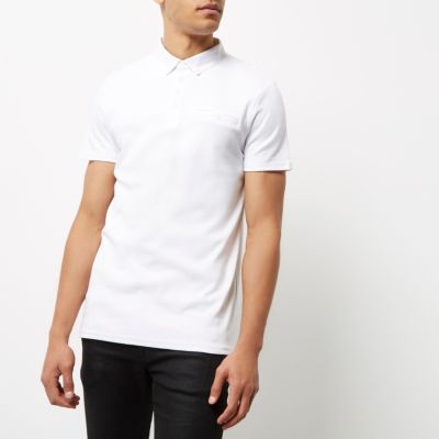 White button polo shirt